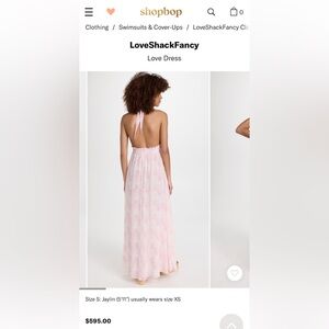 LoveShackFancy Pink Floral Backless Dress